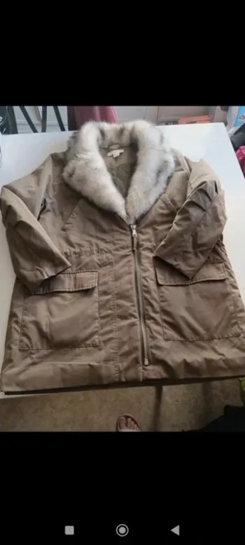 Blouson parka femme H&M col en fausse fourrure cintrée taille 42