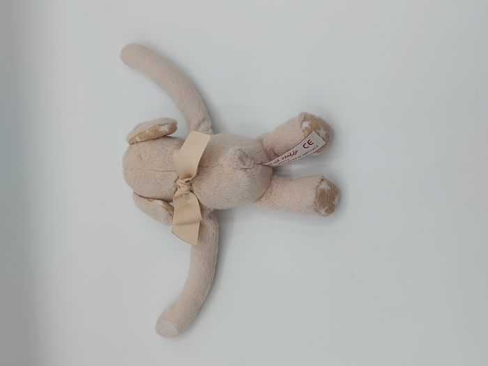Peluche doudou chien beige blanc SUD ÉTOFFE longs bras scratch yeux gris étoiles - photo numéro 3