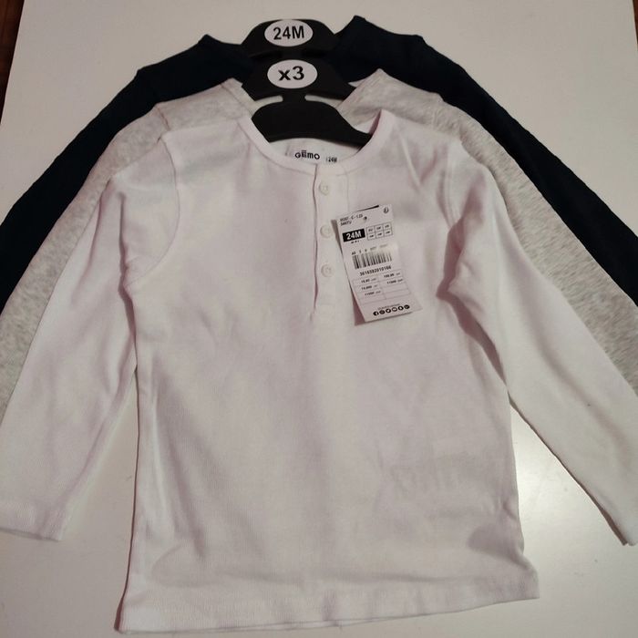 Lot de 3 sous-pull en coton pour enfant de 24 mois, Gémo