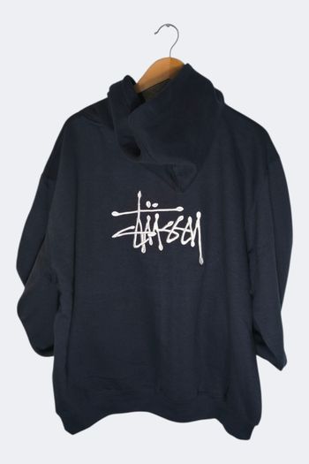 hoodie rework stussy style bleu marine très bon état taille  XL