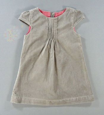 Robe chasuble velours taupe rose Obaïbi 12 mois 74 cm fille