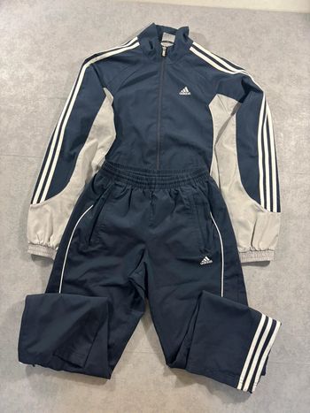 Ensemble de survêtement Adidas Vintage Brodé Bleu marine et gris Taille XS