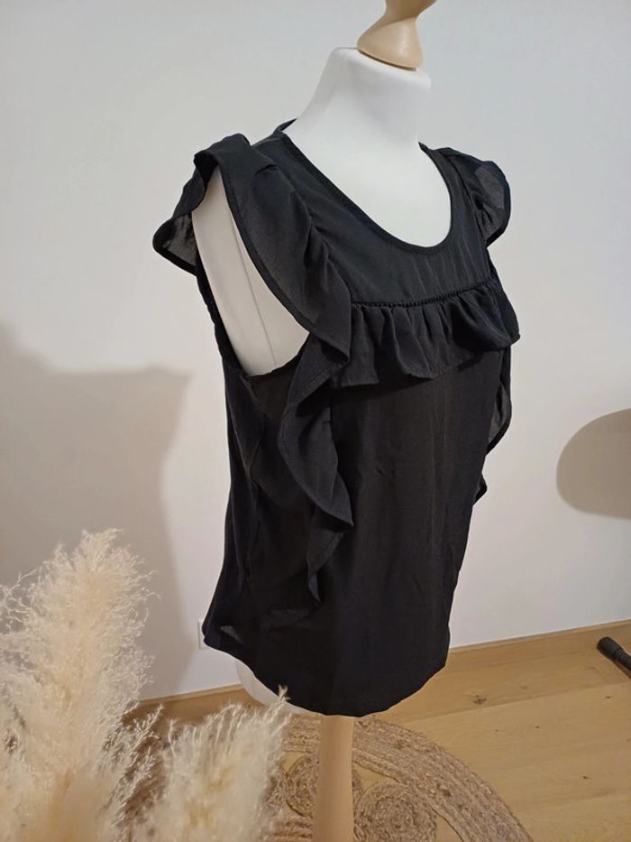 Blouse noire volantée Piazza Italia taille S 36