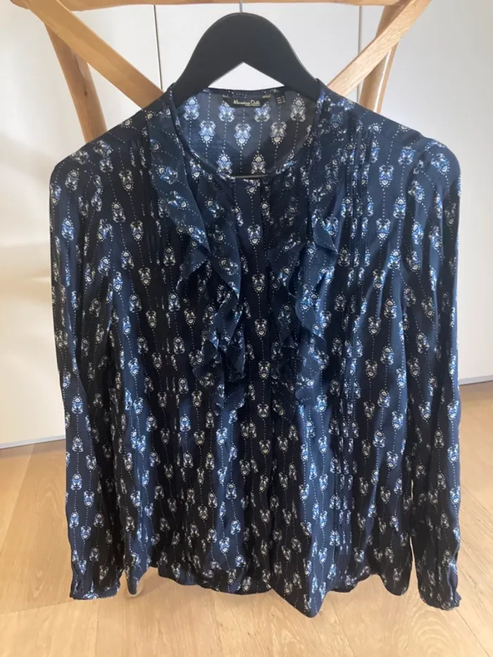 Massimo Dutti chemisier bleu marine motif