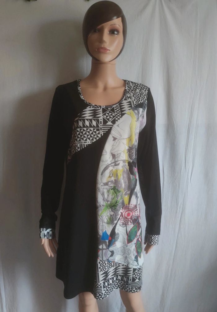 Robe manches longues bi-motifs T. XXL _ For Her Paris - photo numéro 4