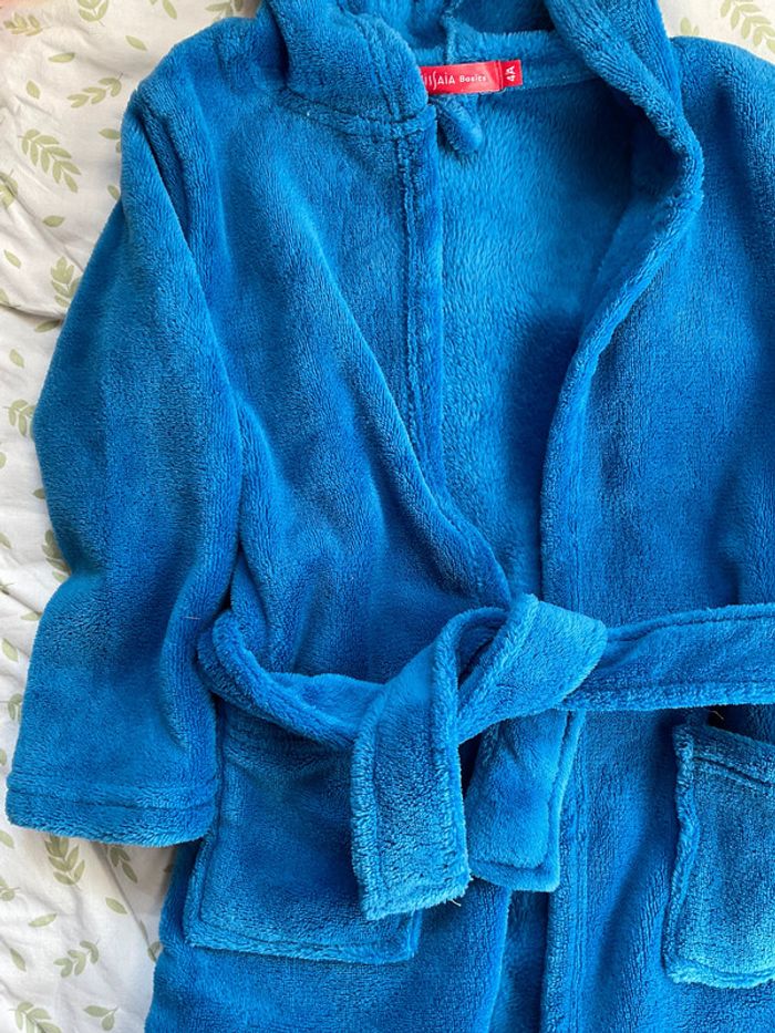 peignoir en polaire bleu avec capuche 4 ans tissaia - photo numéro 6
