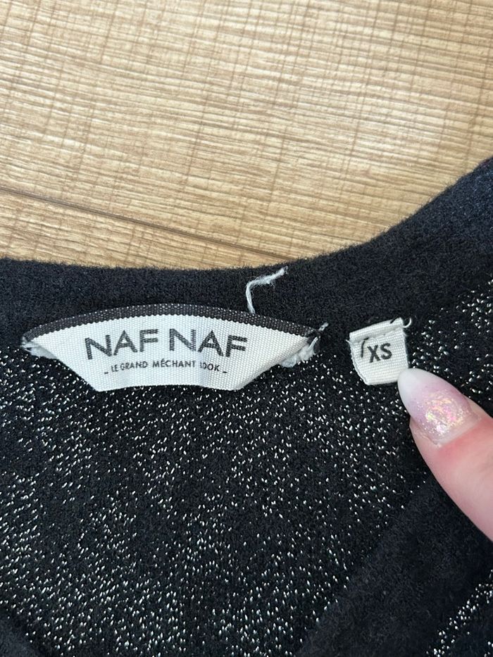 Pull noir et argenté pailleté Naf Naf taille XS excellent état - photo numéro 9