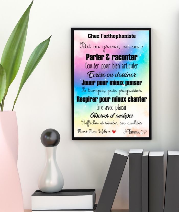 Affiche orthophoniste + cadre