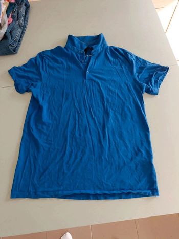 Polo bleu h&m taille l coton stretch