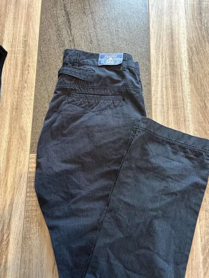 Pantalon homme droit rayure fine