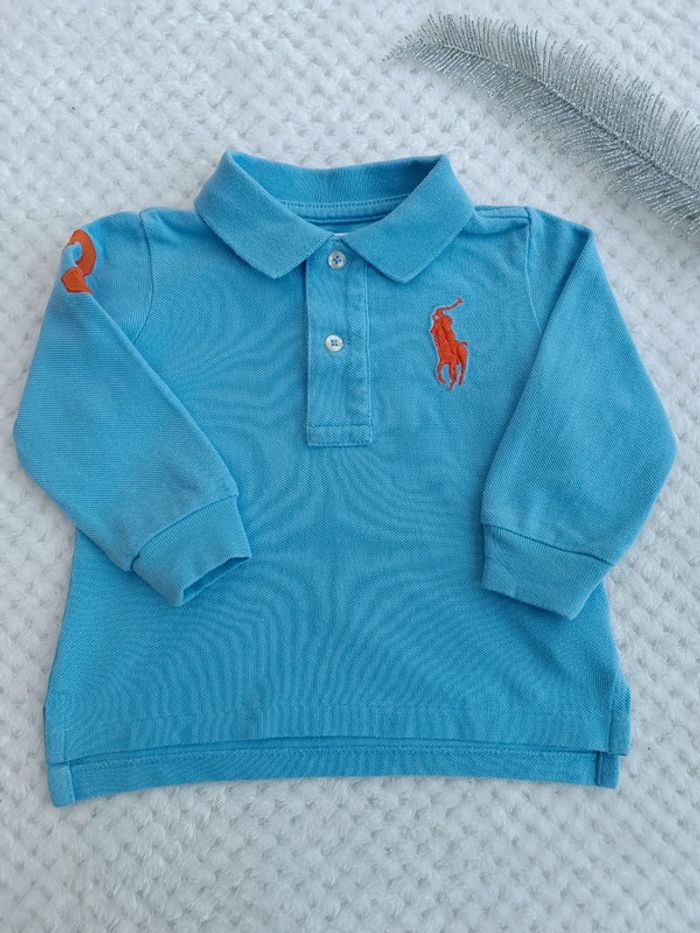 🔸 Polo Ralph Lauren Manches Longues – 9 mois 🔸