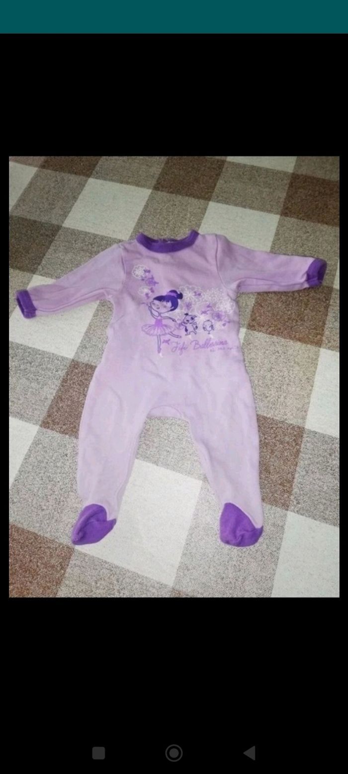 Pijama violet 3 mois coton