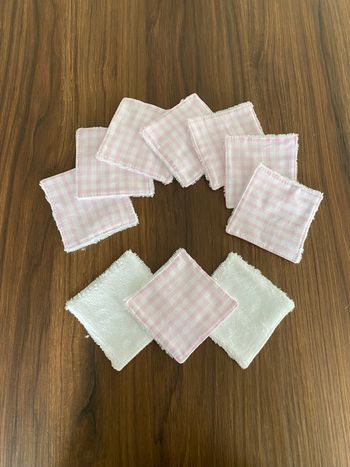 Lot 10 carrés cotons lavables réutilisables