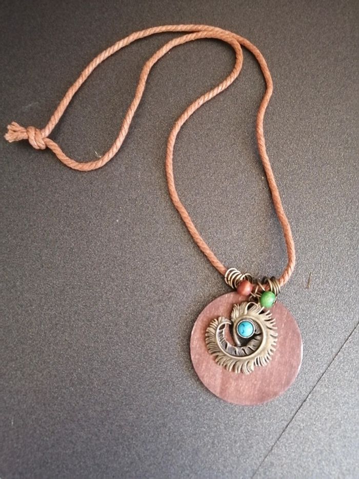 Collier sautoir bois