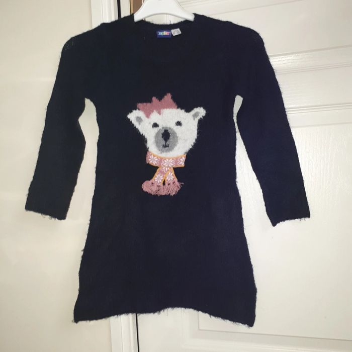Pull fille Lupilu 4-6 ans bleu marine avec ourson - photo numéro 5