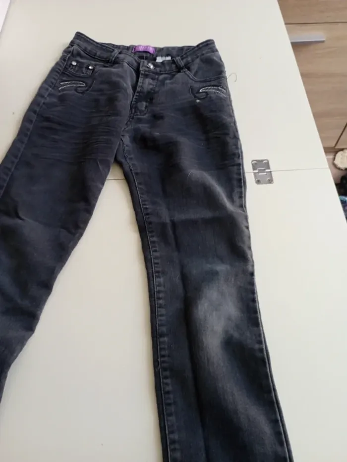 Jean 14 ans gris foncé shiali taille réglable à l'intérieur - photo numéro 3