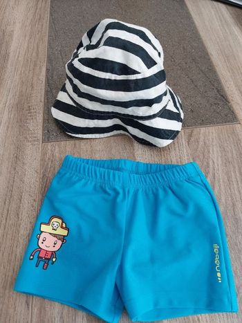 Maillot bain et bob plage bébé
