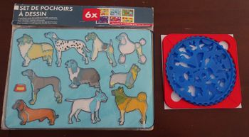 Set de 8 pochoirs à dessins en plastique épais + mandala designer