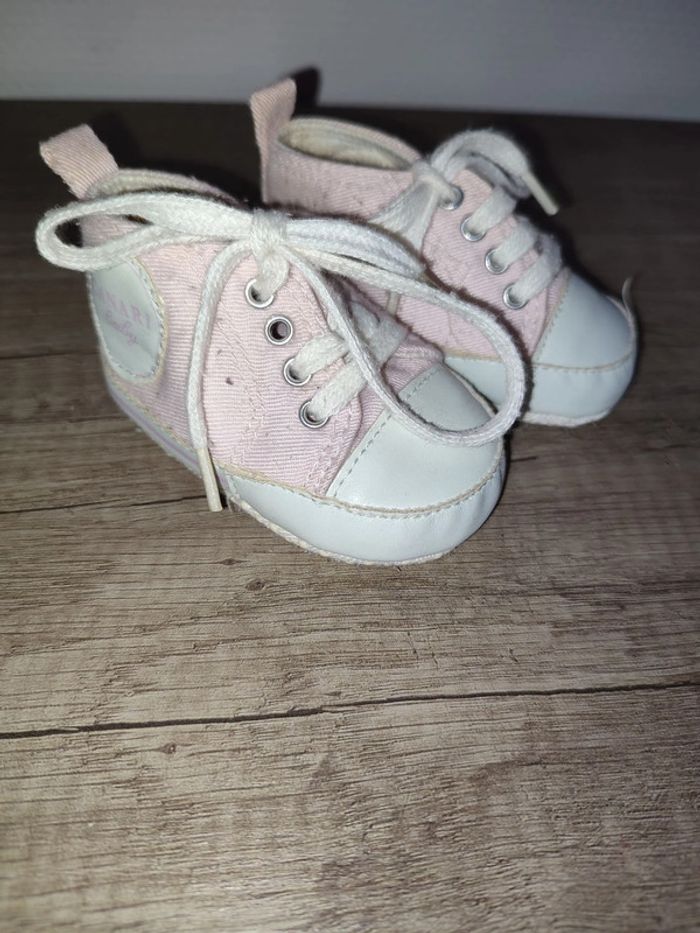 Baskets Canari Baby 0/3 mois rose et blanche - photo numéro 2