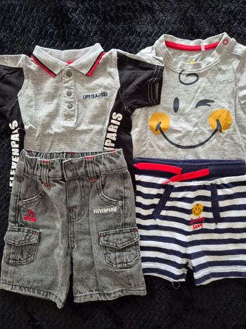 Lot 2 ensembles tee-shirts et shorts