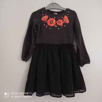 Robe noire coquelicots 2/3ans