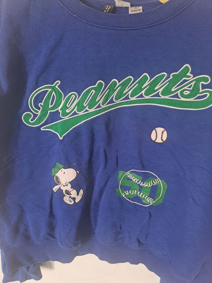 Sweat Bleu Peanuts Divided H&M Taille XXS - photo numéro 4