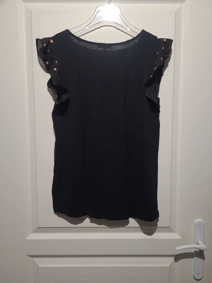 Haut manches courtes noir et bronze - photo numéro 5