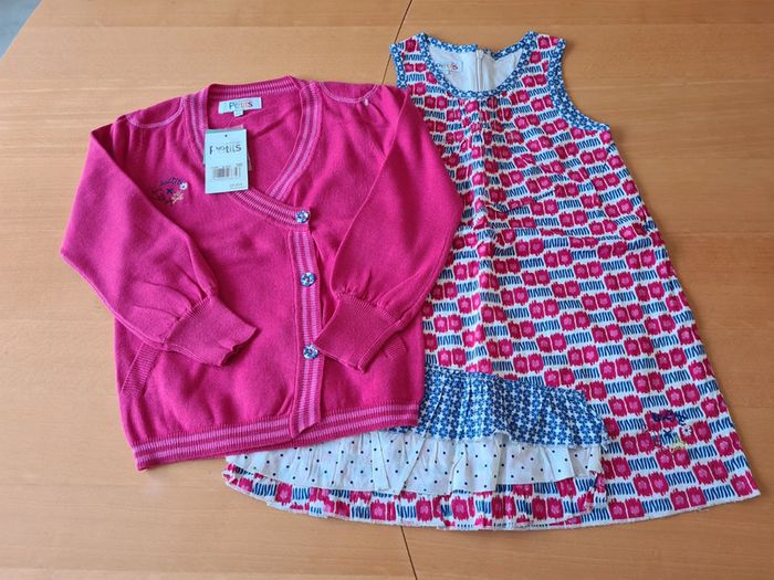 Robe en excellent état et gilet (neuf avec étiquette) La Compagnie des Petits en 5 ans
