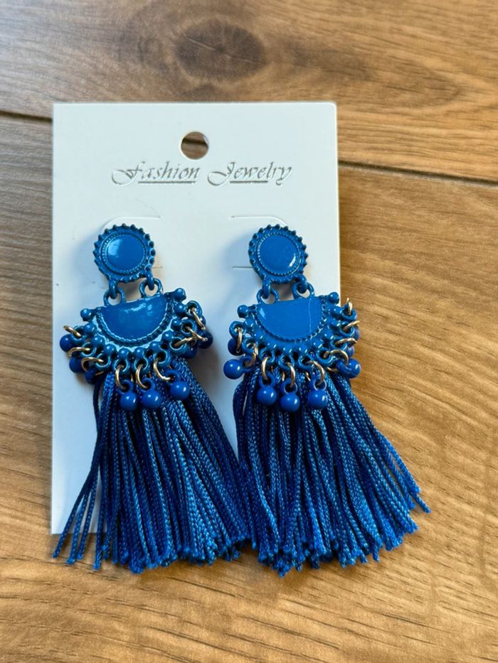 Boucle d’oreille bleu