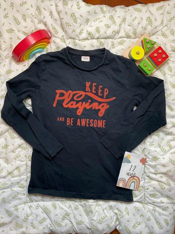 teeshirt manches longues bleu marine tape à l'oeil 12 ans