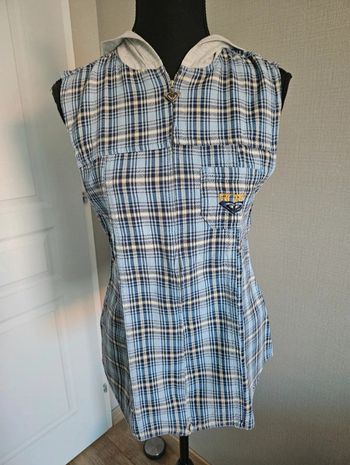 Chemise sans manche à carreaux bleu Roxy taille 36