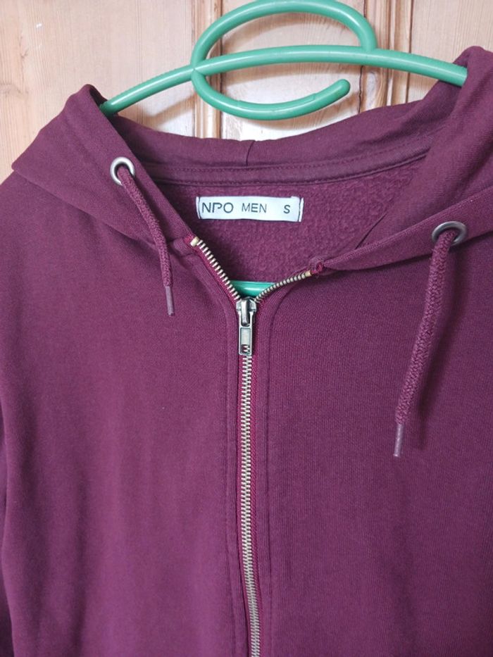 Sweat à capuche Bordeaux homme taille s NPO - photo numéro 2