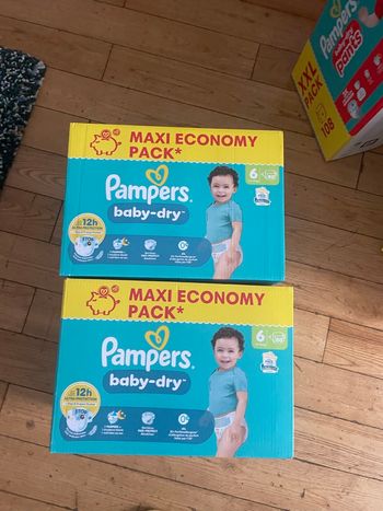 Vents pack 2 cartons Pampers taille 6 baby dry 