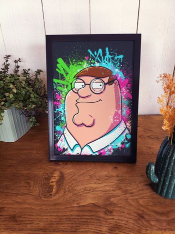 Affiche poster A4 (21 × 29,7 cm) Peter Griffin Family Guy street art pop coloré déco murale chambre