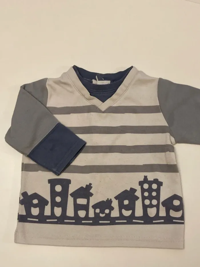 Tee shirt manches longues 6 mois - photo numéro 2