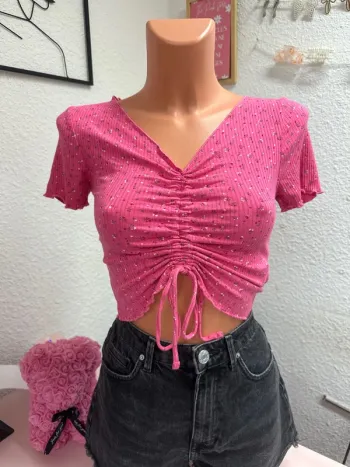 Top rose à fleurs taille S Jennyfer