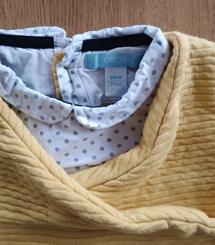 Gilet Cache-coeur Obaïbi jaune 9 mois fille - photo numéro 3