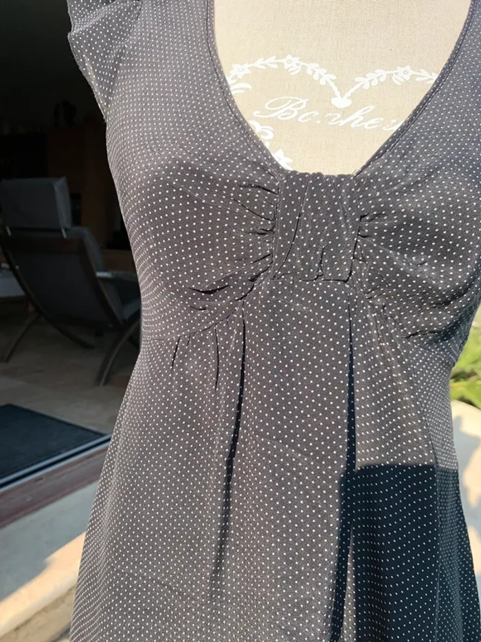 Robe en soie noire à pois Carroll taille 38 - photo numéro 6