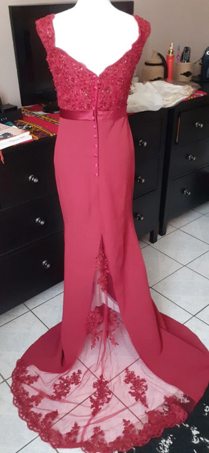 robe sirène bordeaux - photo numéro 3