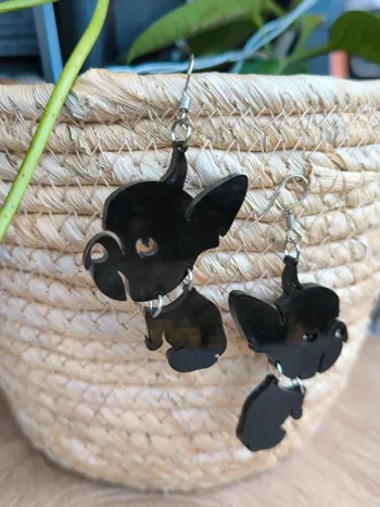 Boucles d'oreilles bouledogue français