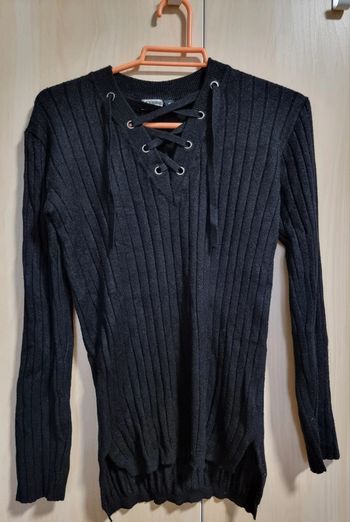 Pull noir col V