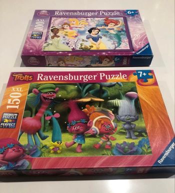 Lot de 2 puzzles princesse Disney et les Trolls