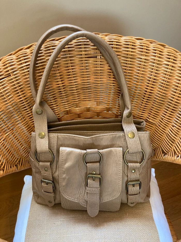 Sac vintage y2k beige synthétique neuf [ref 2506SBe93] - photo numéro 10