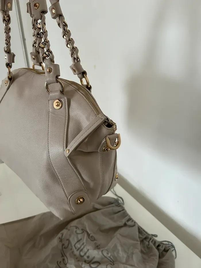 liu jo sac a main cuir beige crème Modèle bauletto - photo numéro 7