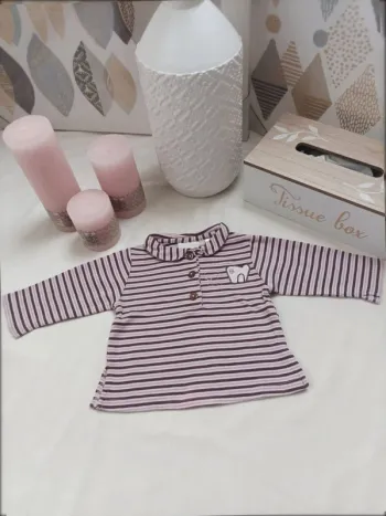 Polo manches longues Tape à l'œil fille 6 mois
