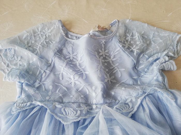 Robe manches courtes turquoise tulles sur la jupe 9/10 ans H&M - photo numéro 4