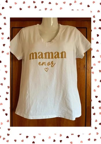T-shirt blanc col v April Vintage