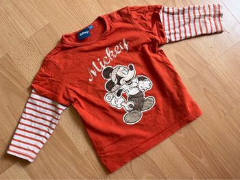 Beau T-shirt ML orange Mickey T. 18 mois garçon
