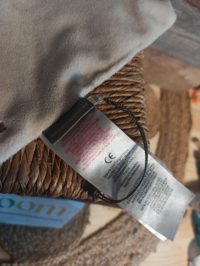 Doudou lapin blanc sergent major tbe - photo numéro 3