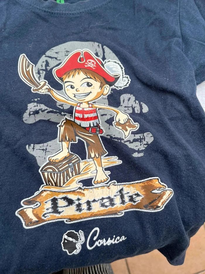T shirt pirate bleu marine taille 4 ans - photo numéro 4